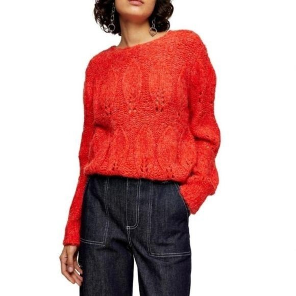NWT Topshop Petal Pointelle Sweater size small - Picture 1 of 4